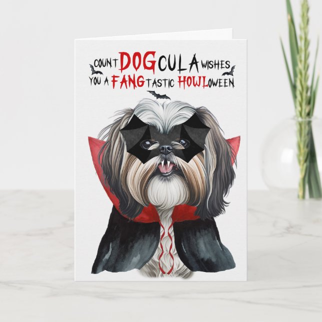 Cartes Pour Fêtes Annuelles Chien Chien Chien Chien Chien Drôle Nombre DOGcula (Devant)