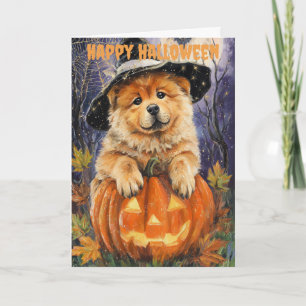 Cartes Pour Fêtes Annuelles Chien Chow Chow Halloween