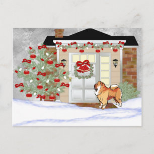 Cartes Pour Fêtes Annuelles Chien Chow de Noël