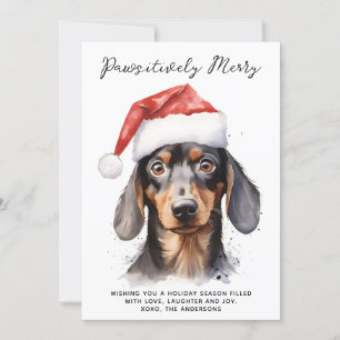 Cartes Pour Fêtes Annuelles Chien Dachshund Personnalisé Père Noël Joyeux Noël