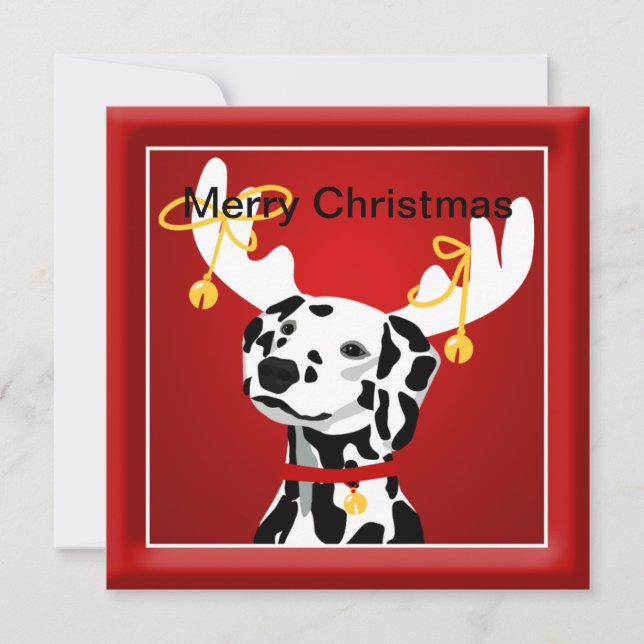 Cartes Pour Fêtes Annuelles Chien dalmate voeux de Noël (Devant)