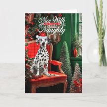 Chien Dalmatien de Noël coquin ou gentil