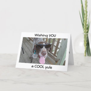 CARTES POUR FÊTES ANNUELLES CHIEN DANS LES OMBRES SOUHAITE "COOL" YULE
