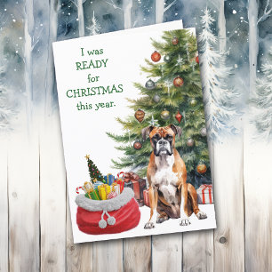 Cartes Pour Fêtes Annuelles Chien de boîte drôle prêt pour Noël