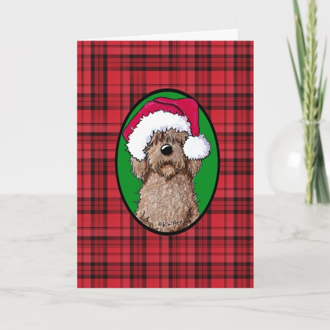Cartes Pour Fêtes Annuelles Chien de caniche de Noël (Devant)
