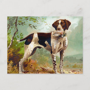 Cartes Pour Fêtes Annuelles Chien de chasse avec oiseau dans la bouche