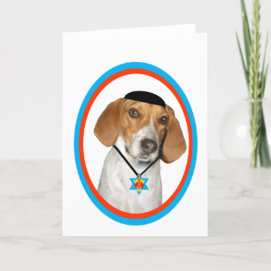Cartes Pour Fêtes Annuelles Chien de chasse drôle de Thanksgivukkah avec