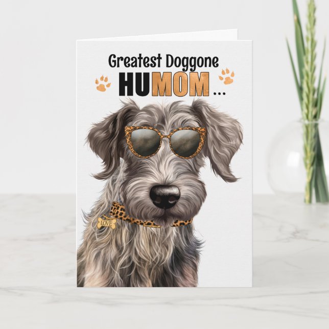 Cartes Pour Fêtes Annuelles Chien de Deerhound écossais plus grand HuMOM fête  (Devant)