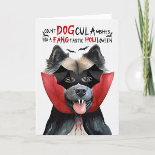Cartes Pour Fêtes Annuelles Chien de Keeshond Drôle compte DOGcula Halloween
