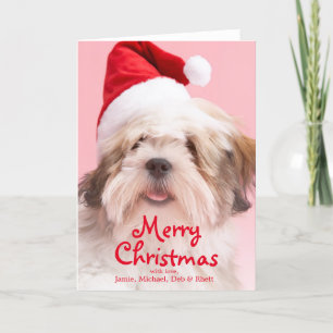 Cartes Pour Fêtes Annuelles Chien de Lhasa Apso utilisant le casquette de Père