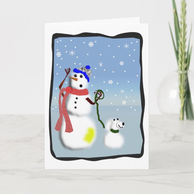 Cartes Pour Fêtes Annuelles chien de neige (Devant)