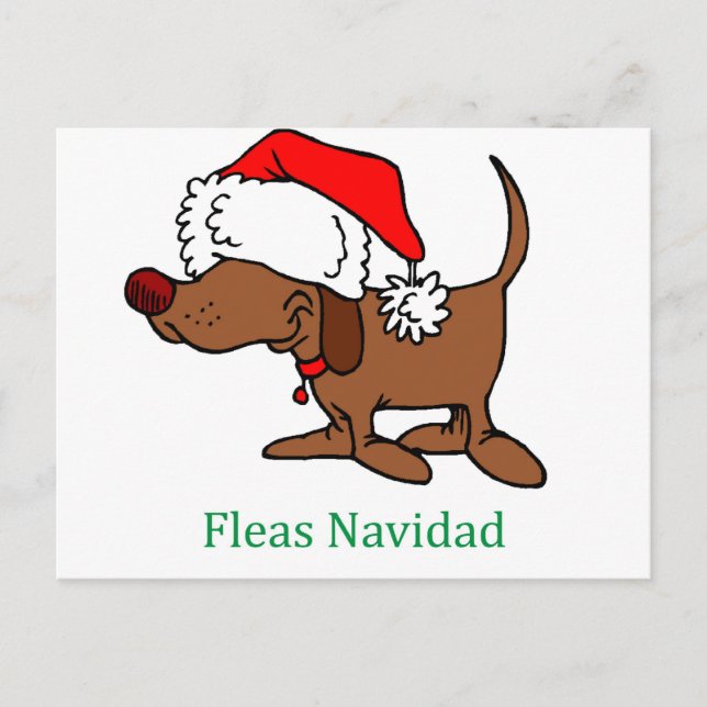 Cartes Pour Fêtes Annuelles Chien de Noël (Devant)