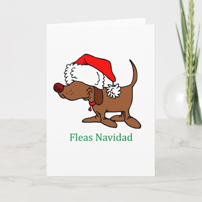 Cartes Pour Fêtes Annuelles Chien de Noël (Devant)