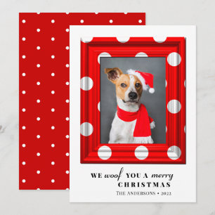 Cartes Pour Fêtes Annuelles Chien de Noël Animaux de compagnie Photo Simple Re