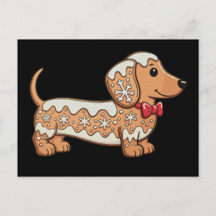 Cartes Pour Fêtes Annuelles Chien de Noël au pain d'épice Dachshund