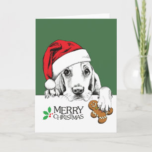 Cartes Pour Fêtes Annuelles Chien de Noël Basset Hound
