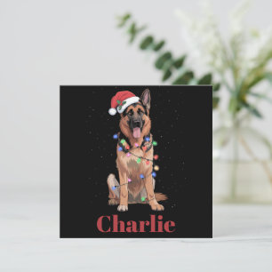 Cartes Pour Fêtes Annuelles Chien de Noël Berger Allemand nom personnalisé
