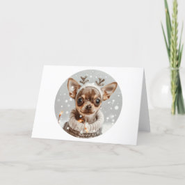 Cartes Pour Fêtes Annuelles Chien de Noël Chihuahua Reindeer