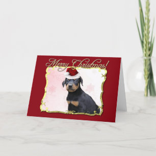 Cartes Pour Fêtes Annuelles Chien de Noël Doberman Pinscher
