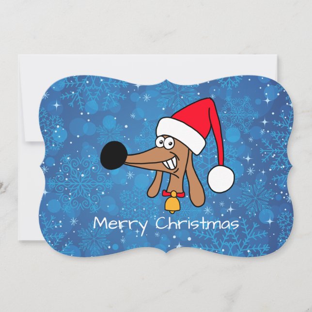 Cartes Pour Fêtes Annuelles Chien de Noël Festif (Devant)