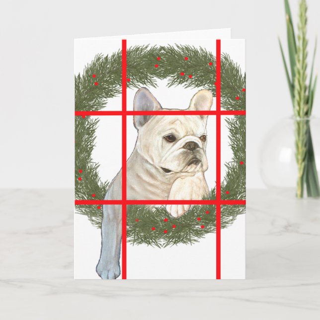 Cartes Pour Fêtes Annuelles Chien de Noël français (Devant)