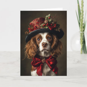 Cartes Pour Fêtes Annuelles Chien de Noël victorien Brittany Spaniel