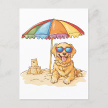 Chien de plage Golden Retriever