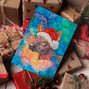 Cartes Pour Fêtes Annuelles Chien de race sans poil mexicain Noël