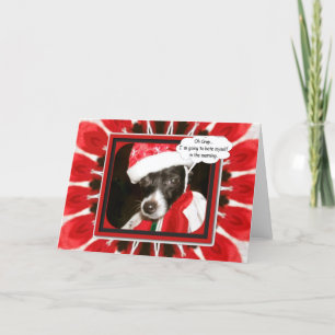 Cartes Pour Fêtes Annuelles Chien de Sassy Père Noël
