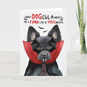 Cartes Pour Fêtes Annuelles Chien de Schipperke Drôle nombre DOGcula Halloween