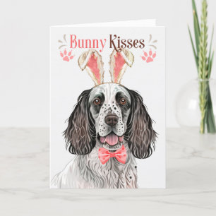 Cartes Pour Fêtes Annuelles Chien de Setter anglais dans les oreilles de Bunny
