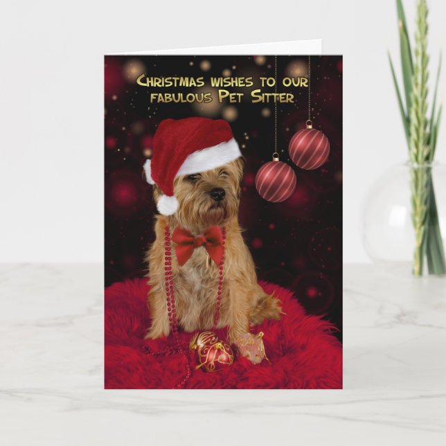 Cartes Pour Fêtes Annuelles Chien de Terrier de frontière de garde d'enfants (Devant)