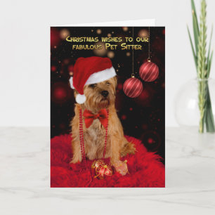 Cartes Pour Fêtes Annuelles Chien de Terrier de frontière de garde d'enfants