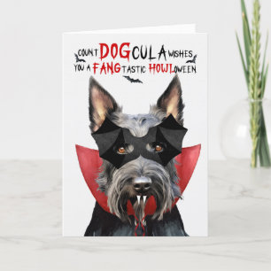Cartes Pour Fêtes Annuelles Chien de Terrier écossais Drôle nombre DOGcula Hal
