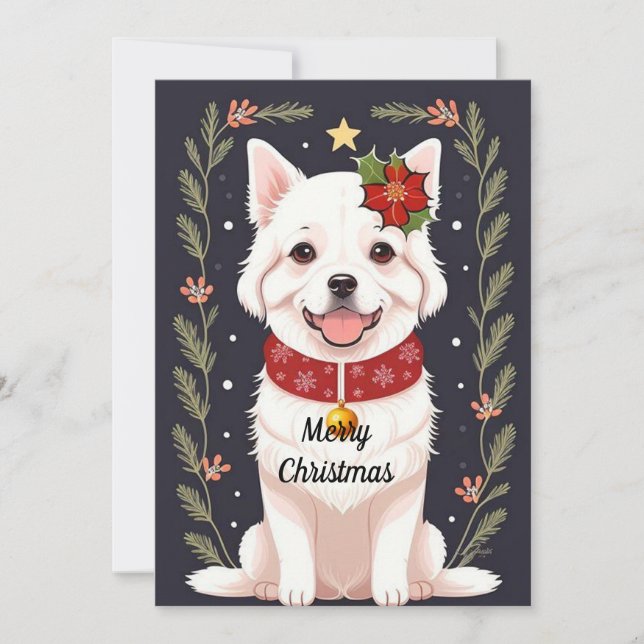 Cartes Pour Fêtes Annuelles Chien de vacances (Devant)