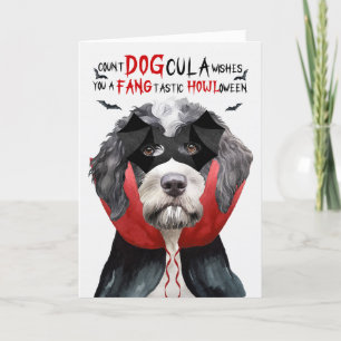 Cartes Pour Fêtes Annuelles Chien d'eau portugais Drôle nombre DOGcula Hallowe