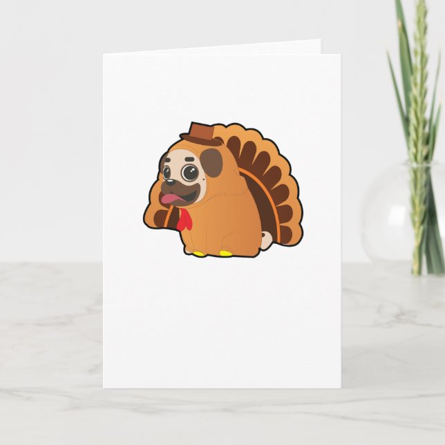 Cartes Pour Fêtes Annuelles Chien drôle de thanksgiving de la Turquie de (Devant)