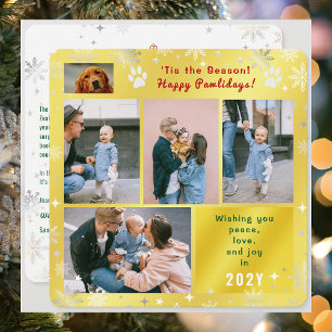 Cartes Pour Fêtes Annuelles Chien Drôle Joyeux Pawlidays Paix Amour Photos Dor