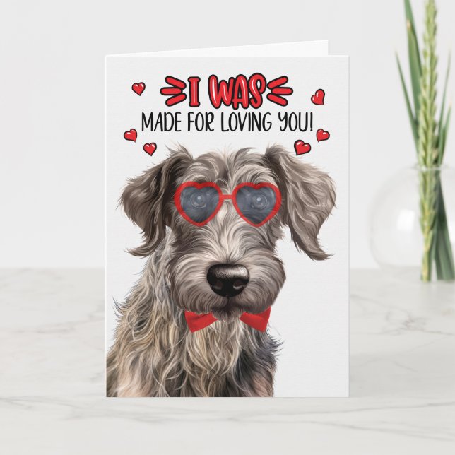 Cartes Pour Fêtes Annuelles Chien écossais Deerhound Fait Vous Aimer Valentine (Devant)