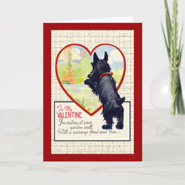 Cartes Pour Fêtes Annuelles Chien écossais Valentine Scottish Terrier (Devant)