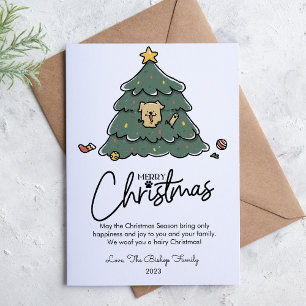 Cartes Pour Fêtes Annuelles Chien et Arbre Animaux de compagnie Appartement de