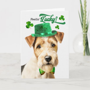 Cartes Pour Fêtes Annuelles Chien Fox Terrier Se Sentant Chanceux St Patrick's