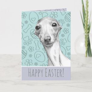 Cartes Pour Fêtes Annuelles Chien grec italien Pâques motif mignonne Pastel