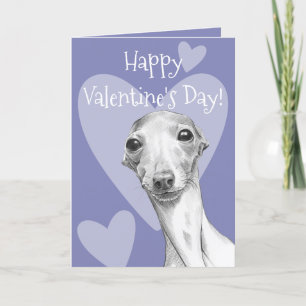 Cartes Pour Fêtes Annuelles Chien gris italien Cute Valentines jour Amour