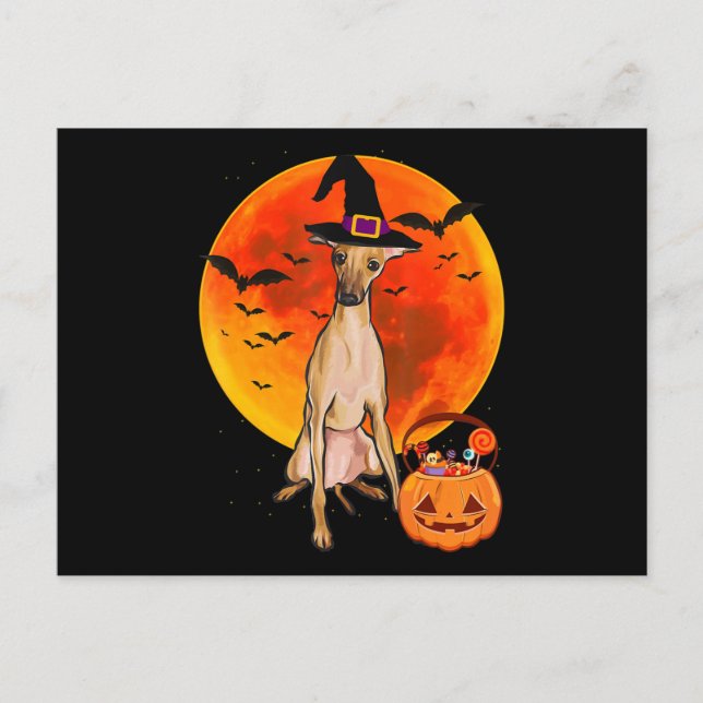 Cartes Pour Fêtes Annuelles chien halloween gris-gris italien Jack-o'-lantern  (Devant)