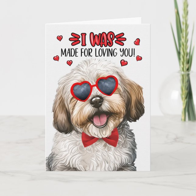 Cartes Pour Fêtes Annuelles Chien Havanais fait pour vous aimer Valentine (Devant)