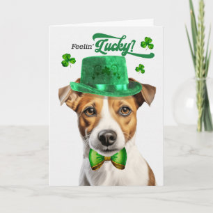 Cartes Pour Fêtes Annuelles Chien Jack Russell lisse Chanceux St Patrick's Day