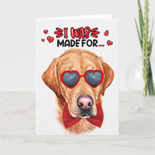 Cartes Pour Fêtes Annuelles Chien jaune du Labrador fait pour vous aimer Valen