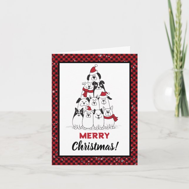 Cartes Pour Fêtes Annuelles Chien Joyeux Noël (Devant)