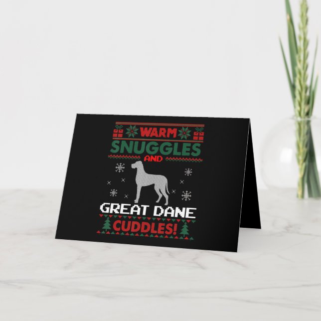 Cartes Pour Fêtes Annuelles Chien| Joyeux Noël grand chien danois (Devant)